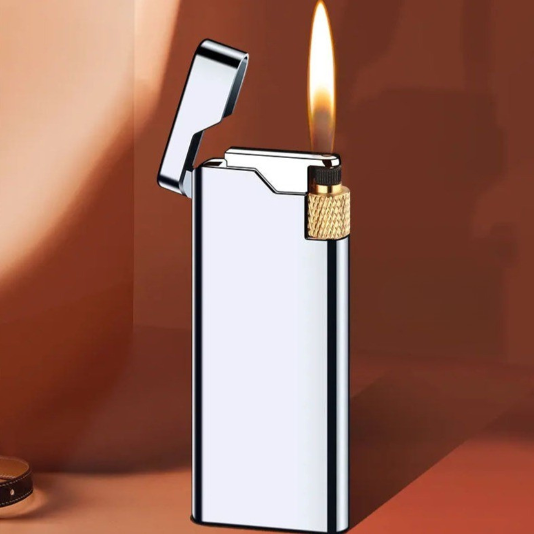 Soft Flame Refillable Pocket Lighter – Butane Flint Wheel, Adjustable Flame