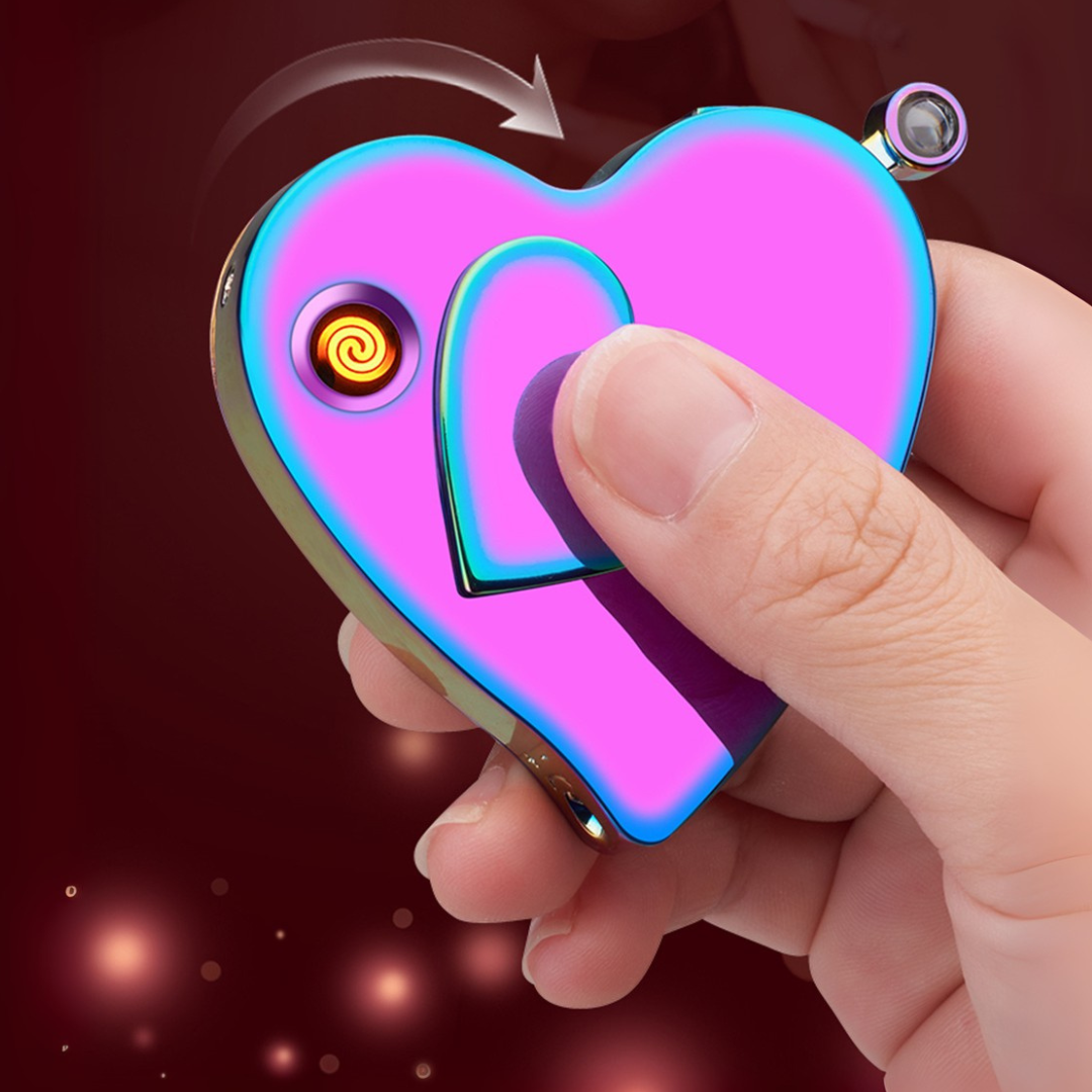 Dual Burner Butane Refillable Jet Torch and ARC Electronic Heart-shaped Lighter