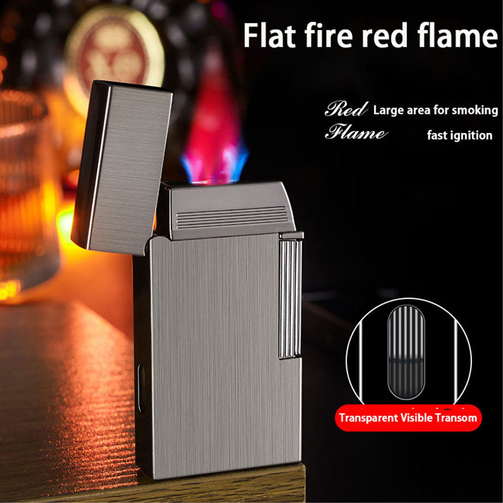 Wide Red Flame Windproof lighter with a Heavy-Duty Metal Body