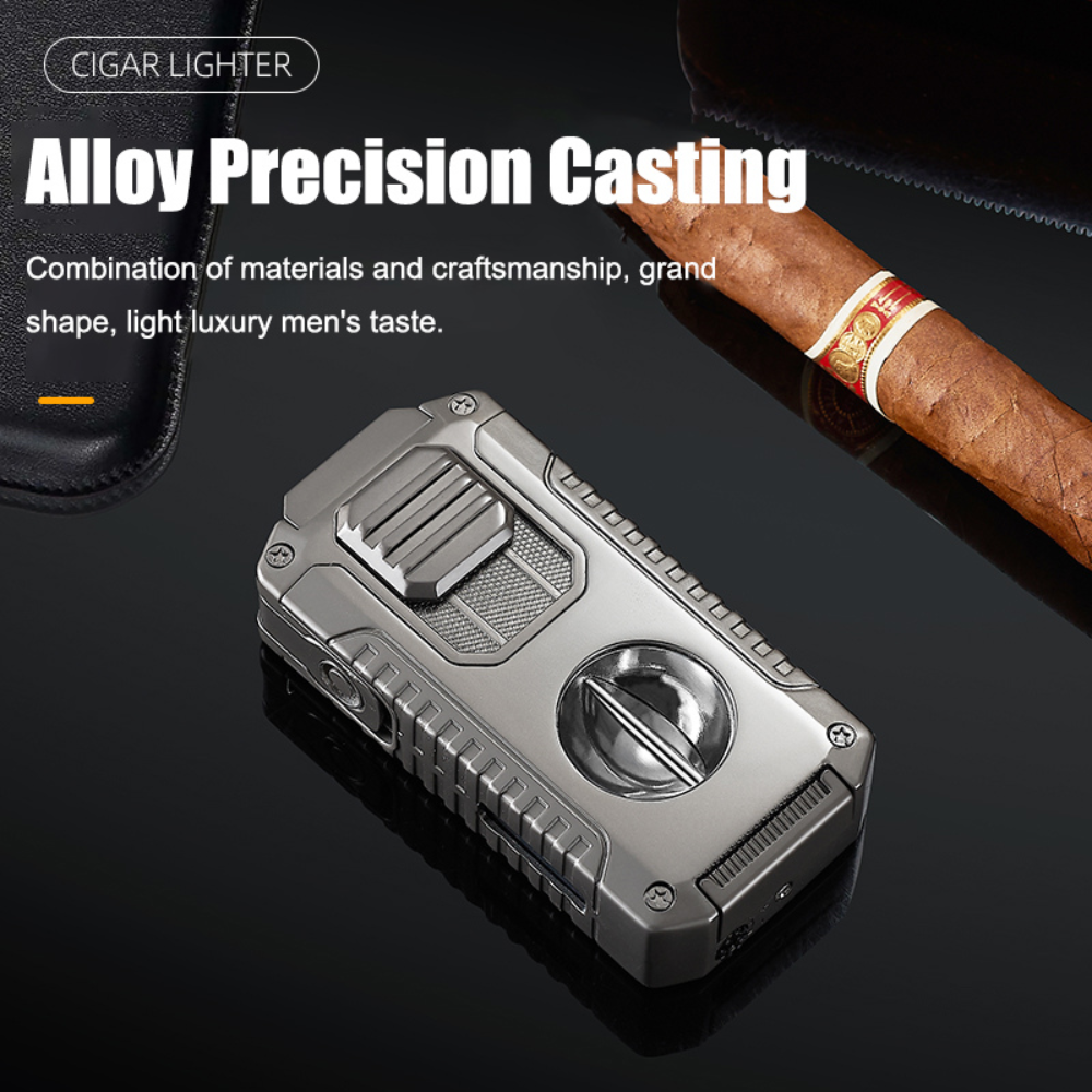 Rugged, Bold and Beautiful 5-in-1 Triple Torch Cigar Lighter