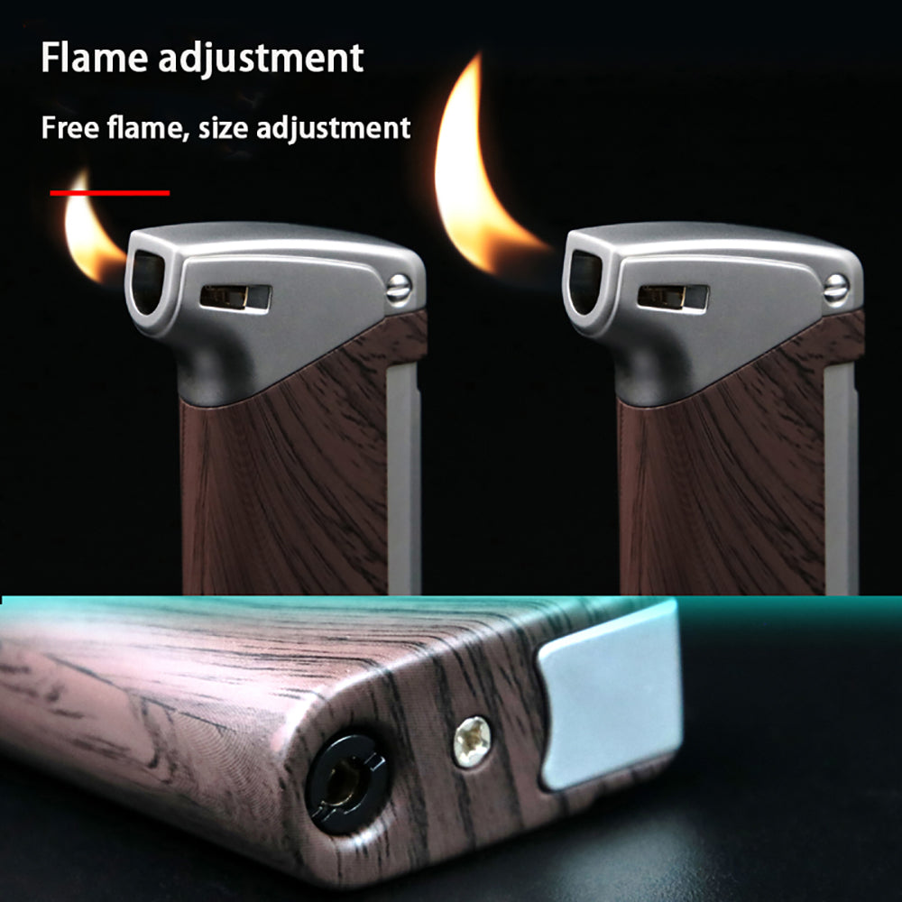 Wooden lighter with flame adjustment feature with this Butane Pipe Lighter.