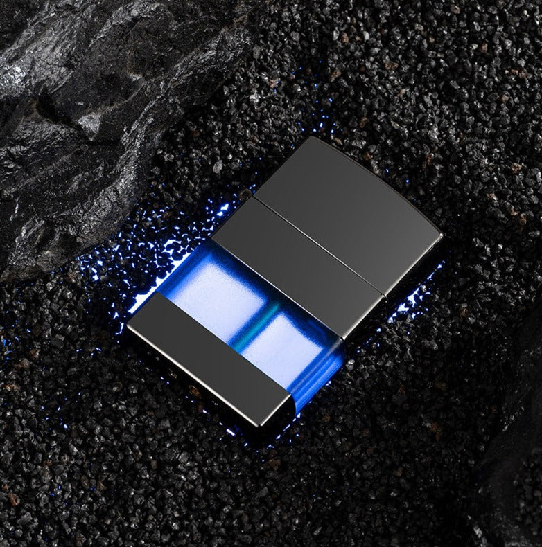 Vintage-Inspired Heavy-Duty Butane Soft Flame Lighter with See-Thru Window to View Fuel Level