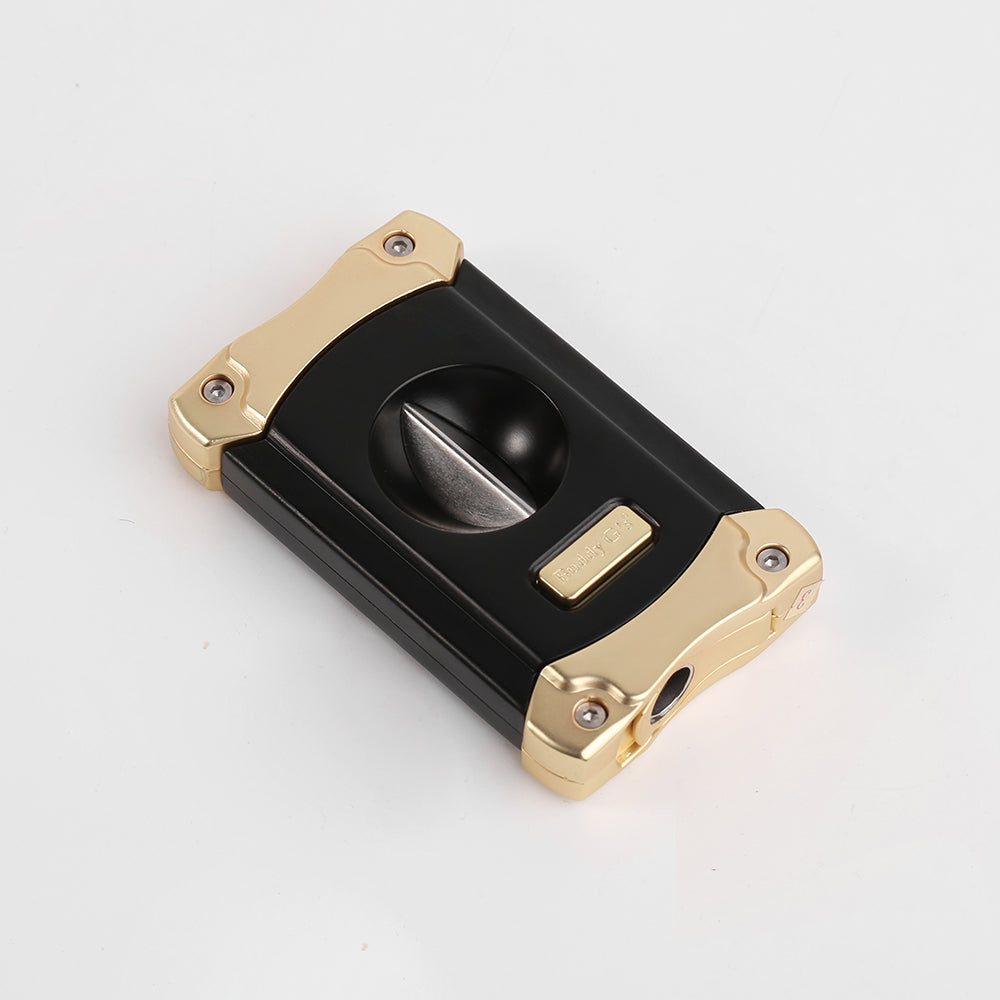V-Cut Cigar Cutter - High-Quality Steel with a Rich Finish Push-Button V-Cut Buddy G's Cigar Cutter