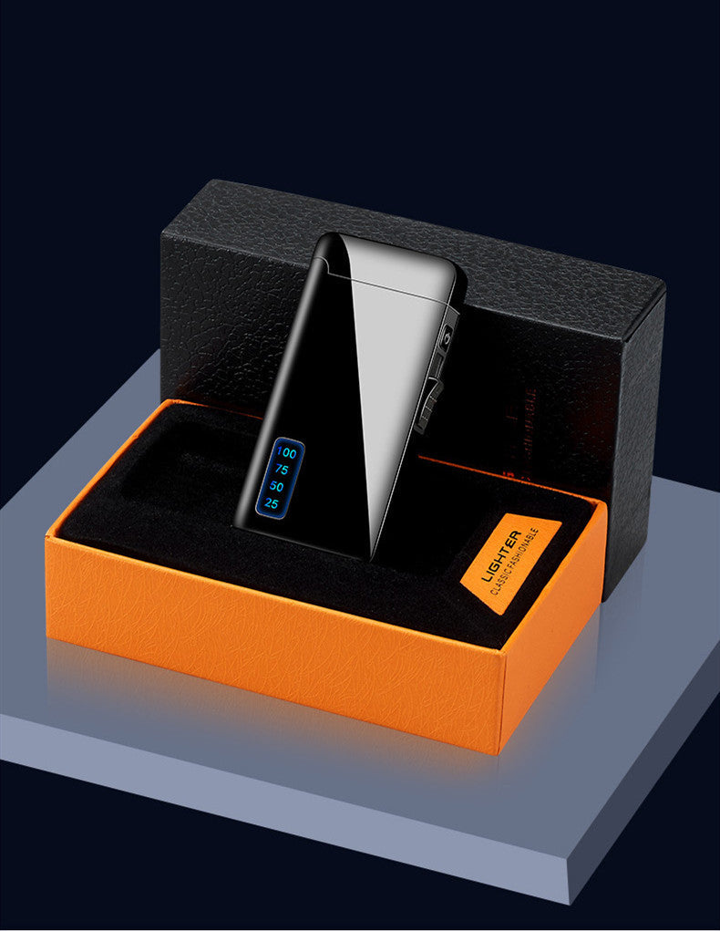 Dual Burner Refillable and adjustable flame Butane and electronic windproof ARC burner, Plasma lighter