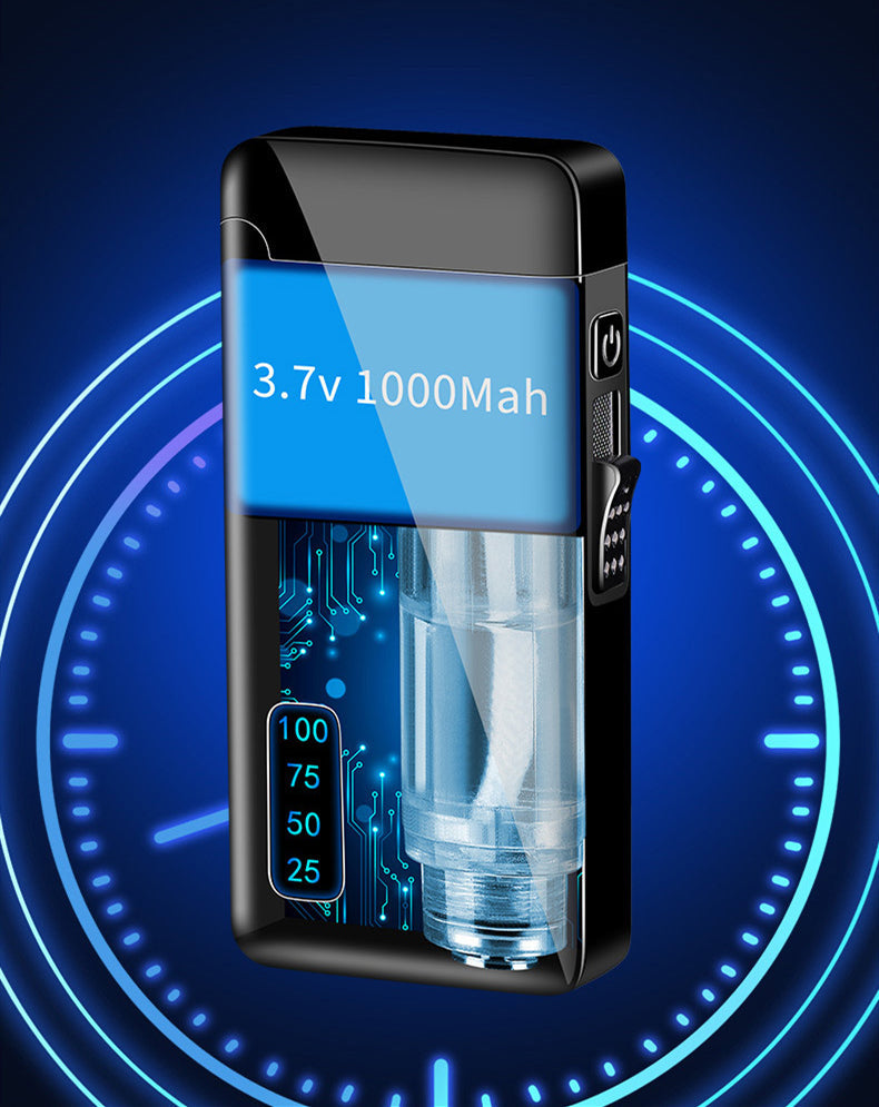 Dual Burner Refillable and adjustable flame Butane and electronic windproof ARC burner, Plasma lighter