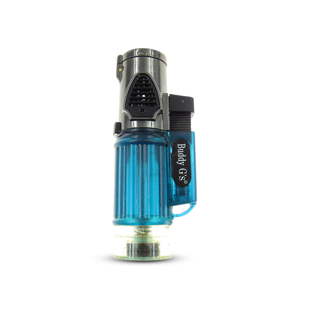 Windproof Triple Burner Refillable Butane Jet Torch - See Through Tank