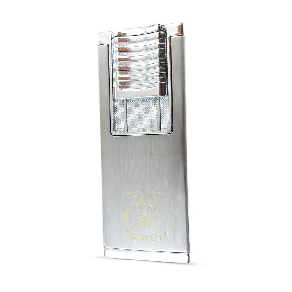 Double Burner Refillable Butane Windproof Double Jet Torch Lighter white