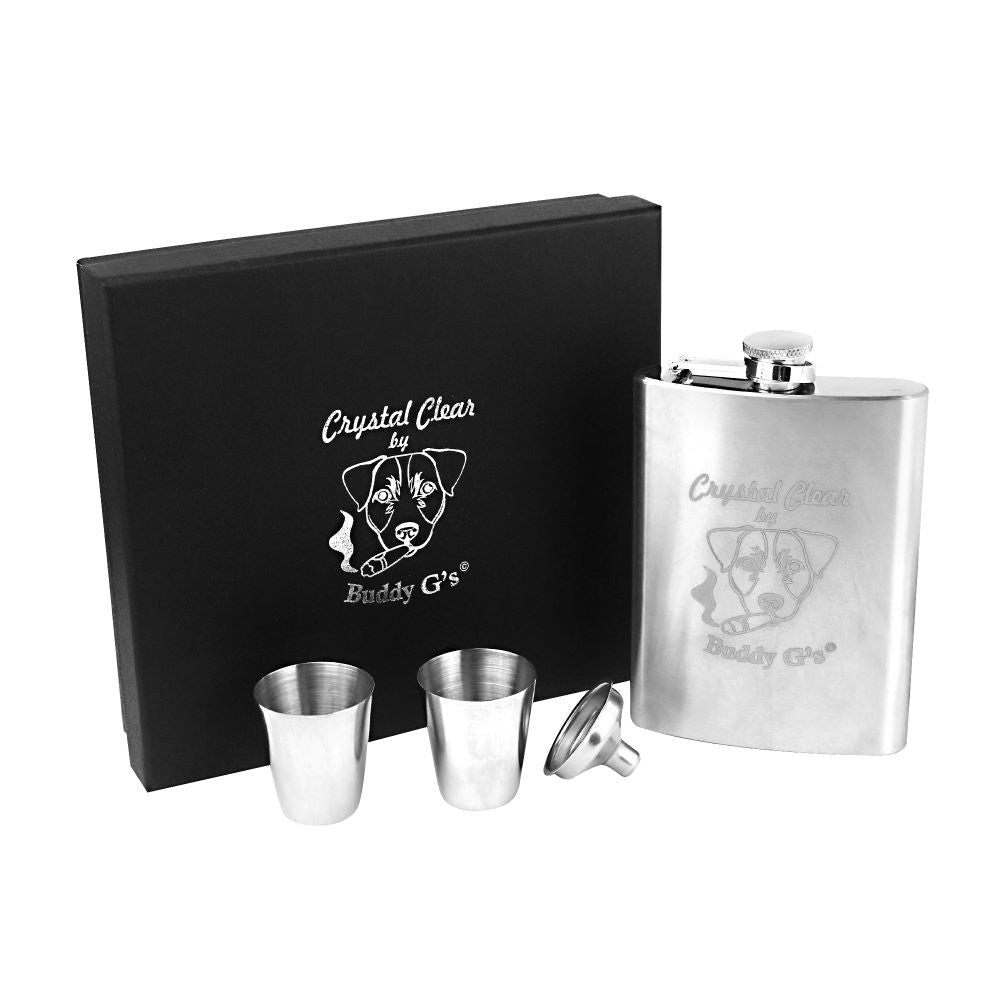 Whisky Hip Flask Set Liquor 8 oz. Stainless Steel 4 Piece