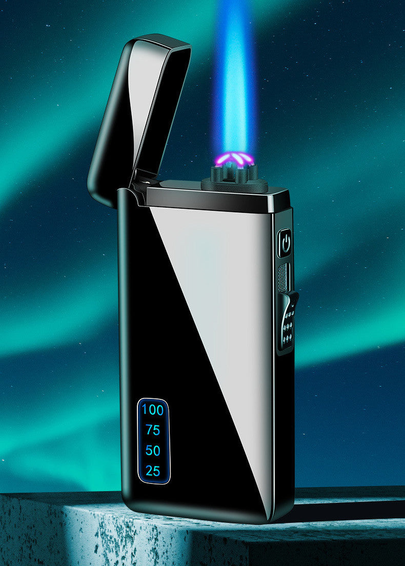 Dual Burner Refillable and adjustable flame Butane and electronic windproof ARC burner, Plasma lighter