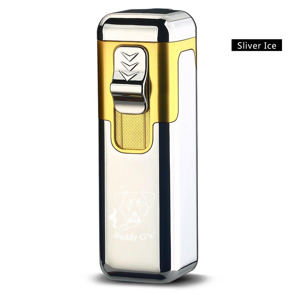 Shiny Metal Windproof 4 Burner Refillable Butane Jet Torch Lighter