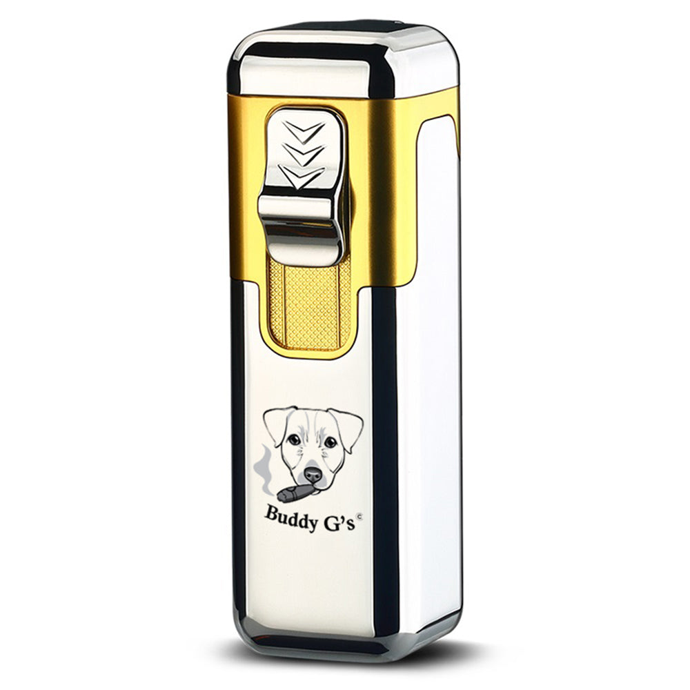 Shiny Metal Windproof 4 Burner Refillable Butane Jet Torch Lighter