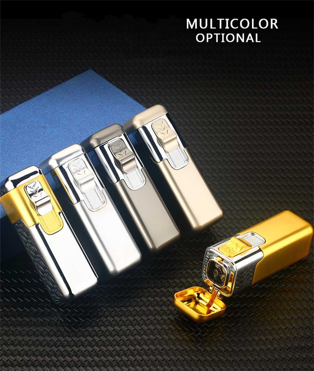 Shiny Metal Windproof 4 Burner Refillable Butane Jet Torch Lighter