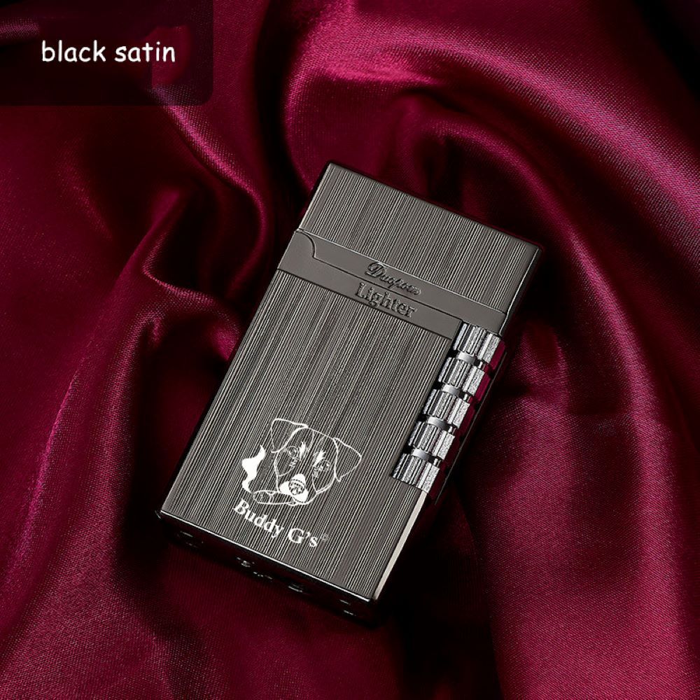 Vintage Metal Butane Torch Lighter with a Side-Mounted Stylish Flint Striker Wheel