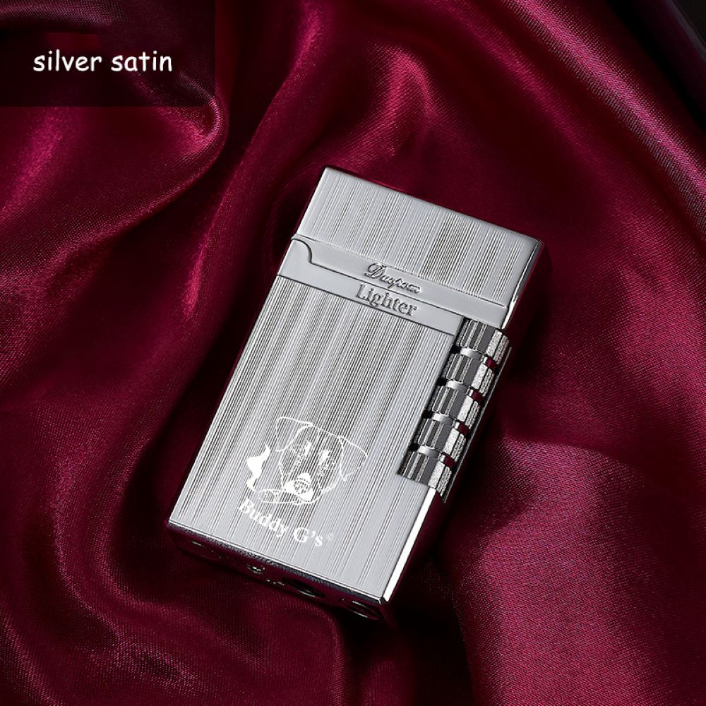 Vintage Metal Butane Torch Lighter with a Side-Mounted Stylish Flint Striker Wheel