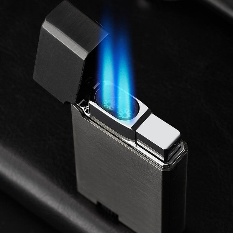 Dual Burner Refillable Butane Lighter - Soft Flame and Jet Torch Lighter