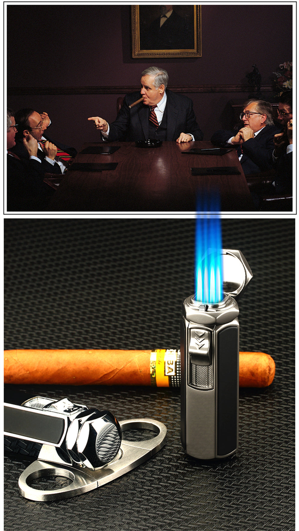 Hexagon Shape Shiny Metal Windproof 4 Burner Refillable Butane Adjustable Jet Torch