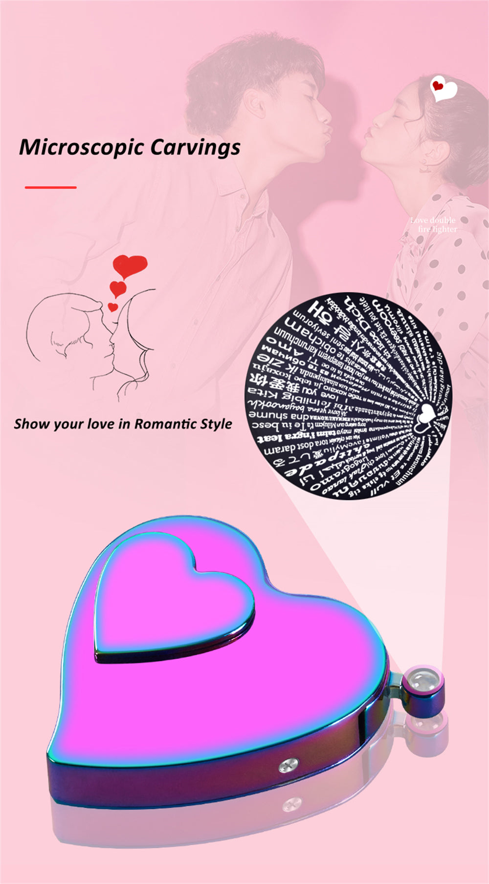 Dual Burner Butane Refillable Jet Torch and ARC Electronic Heart-shaped Lighter