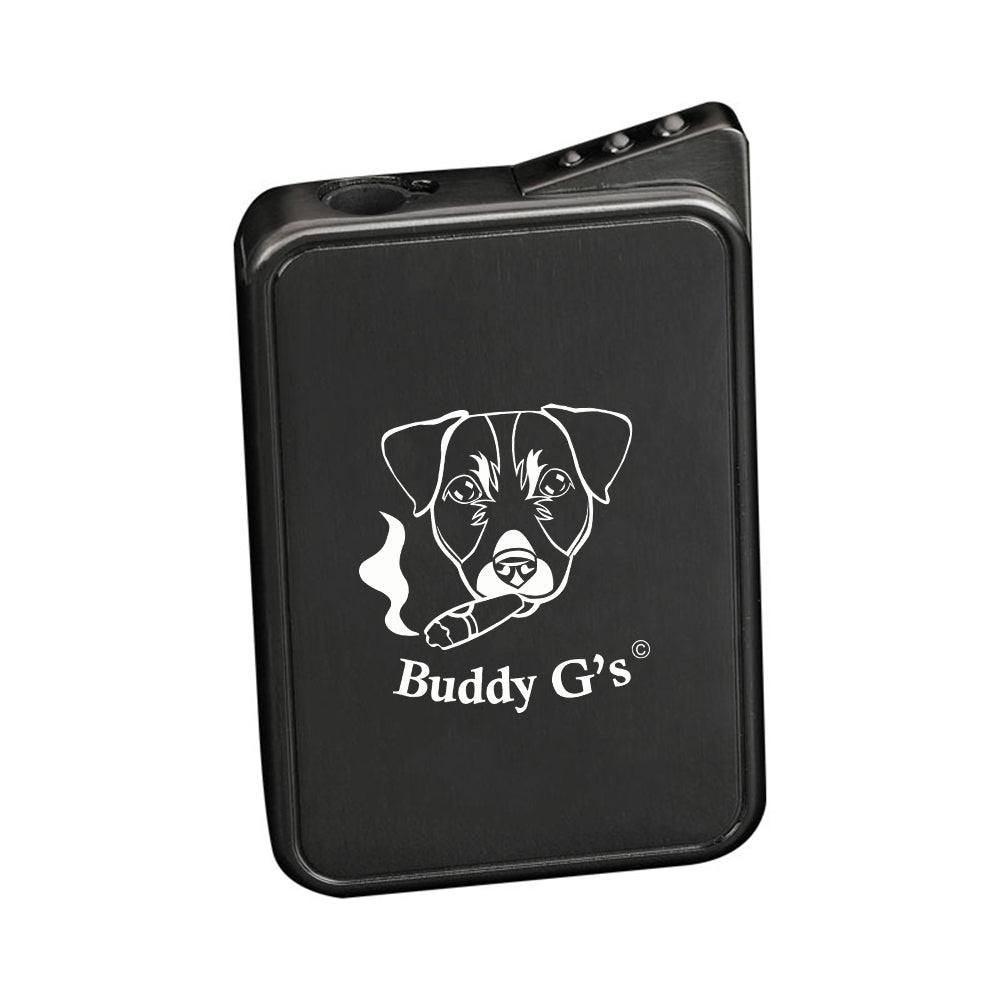 Elegant Push-button Ignition Vintage Metal Windproof Refillable Butane Torch Lighter with Mirror