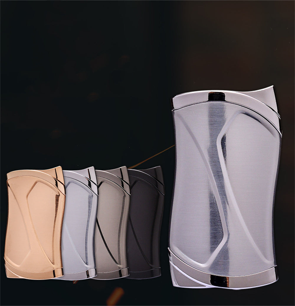 Elegant Push-button Ignition Vintage Metal Windproof Refillable Butane Torch Lighter with Fuel-level Viewing WIndow