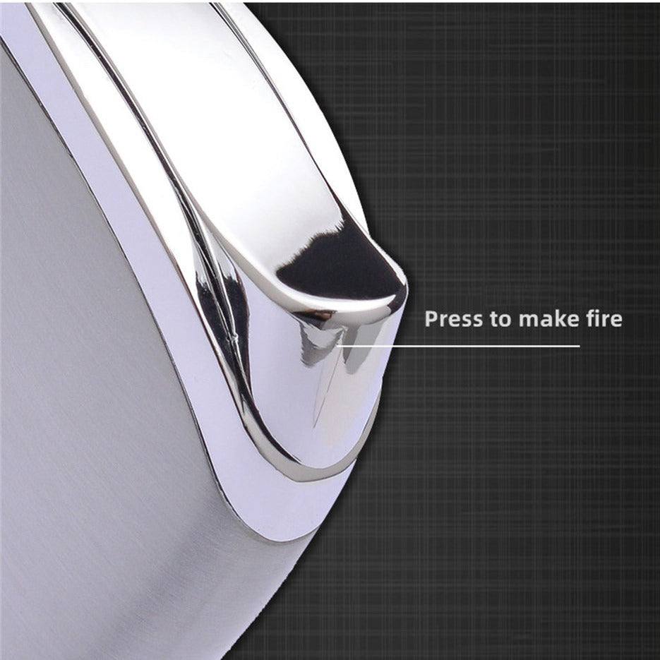Elegant Push-button Ignition Vintage Metal Windproof Refillable Butane Torch Lighter with Fuel-level Viewing WIndow