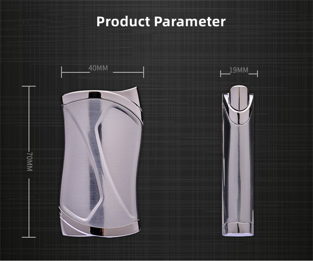 Elegant Push-button Ignition Vintage Metal Windproof Refillable Butane Torch Lighter with Fuel-level Viewing WIndow