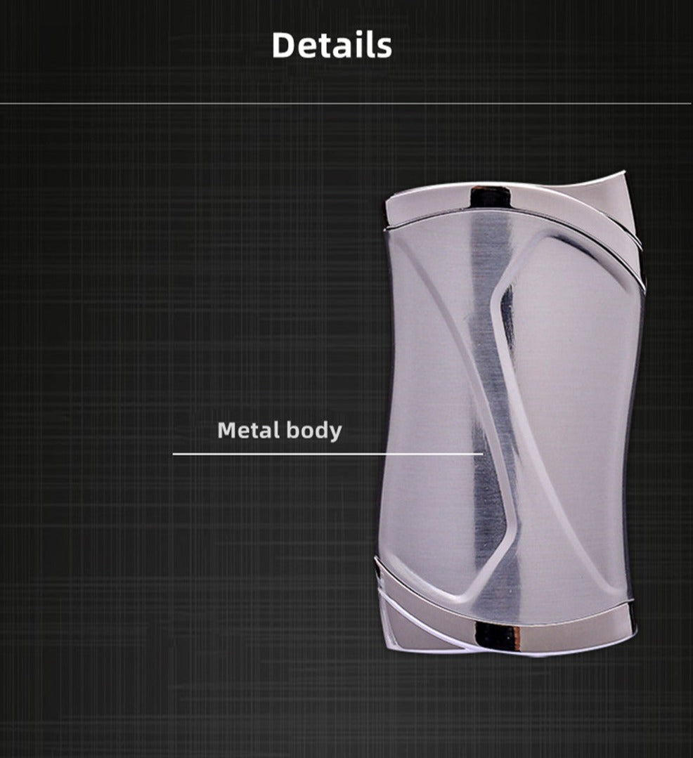 Elegant Push-button Ignition Vintage Metal Windproof Refillable Butane Torch Lighter with Fuel-level Viewing WIndow