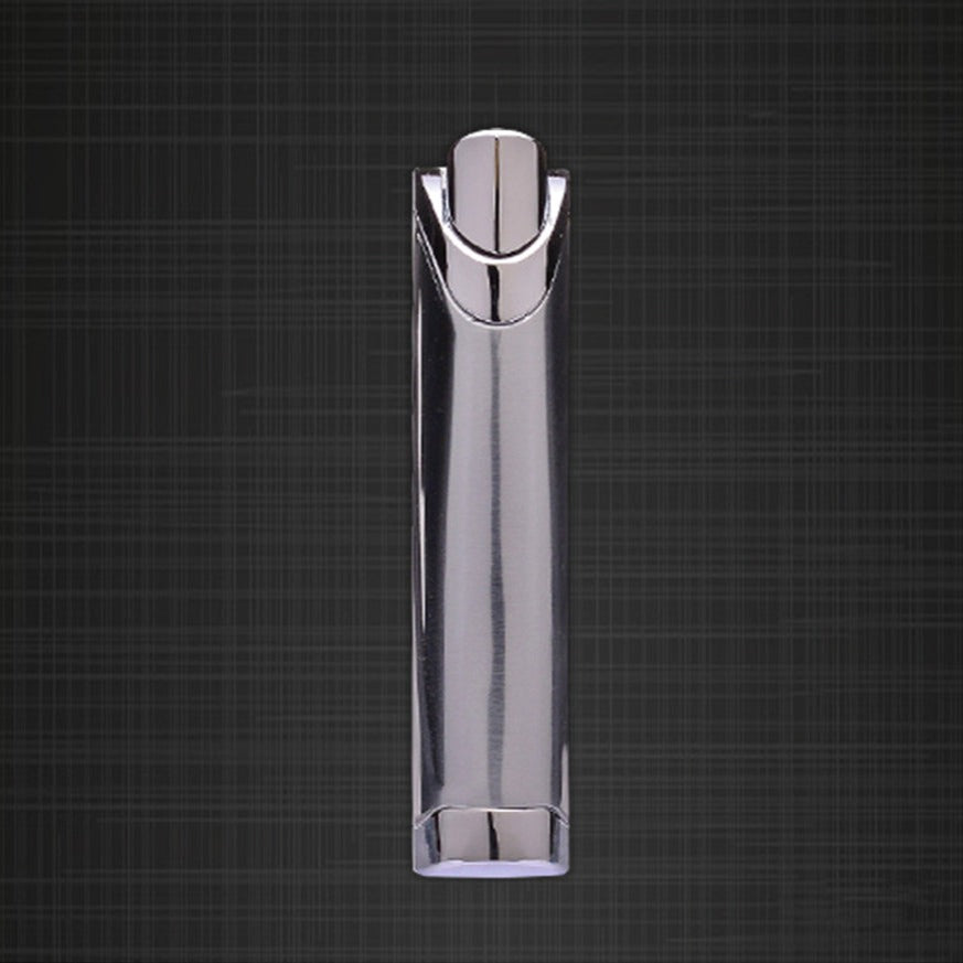 Elegant Push-button Ignition Vintage Metal Windproof Refillable Butane Torch Lighter with Fuel-level Viewing WIndow