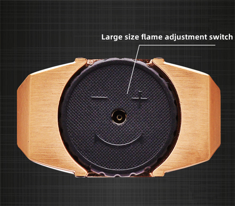 4 Burner Refillable Butane Adjustable Jet Torch - Fuel-level Viewing Window - Cigar Holder on Top