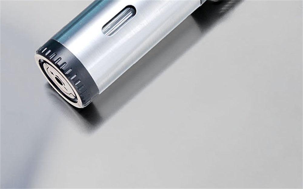 Triple Burner Refillable Butane Jet Torch Lighter - Cigar Holder on Top