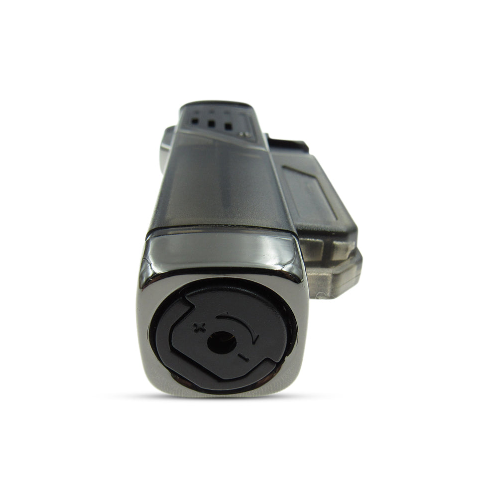 Windproof 4 Burner Refillable Butane Jet Torch Lighter See-Thru Reservoir