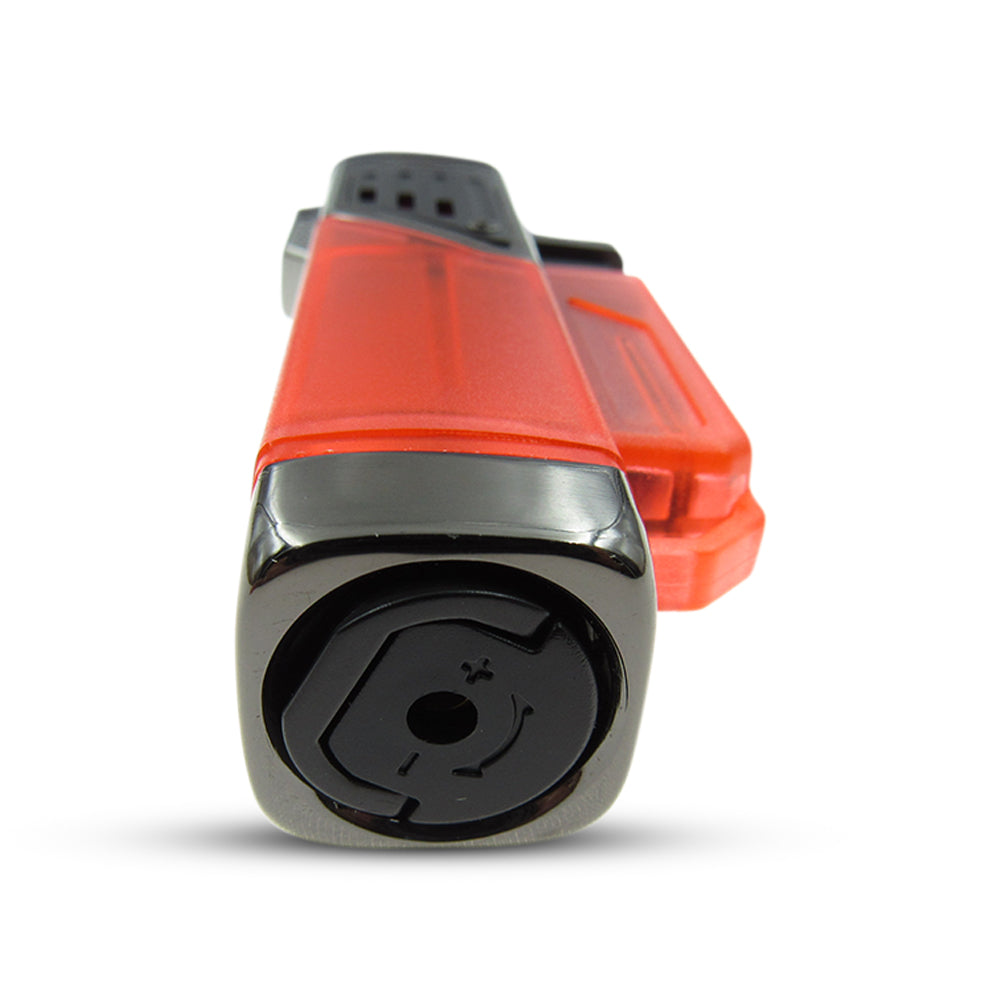 Windproof 4 Burner Refillable Butane Jet Torch Lighter See-Thru Reservoir