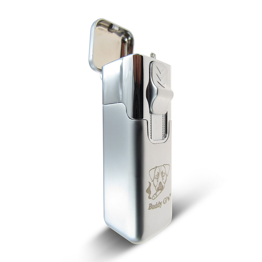 Shiny Metal Windproof 4 Burner Refillable Butane Jet Torch Lighter