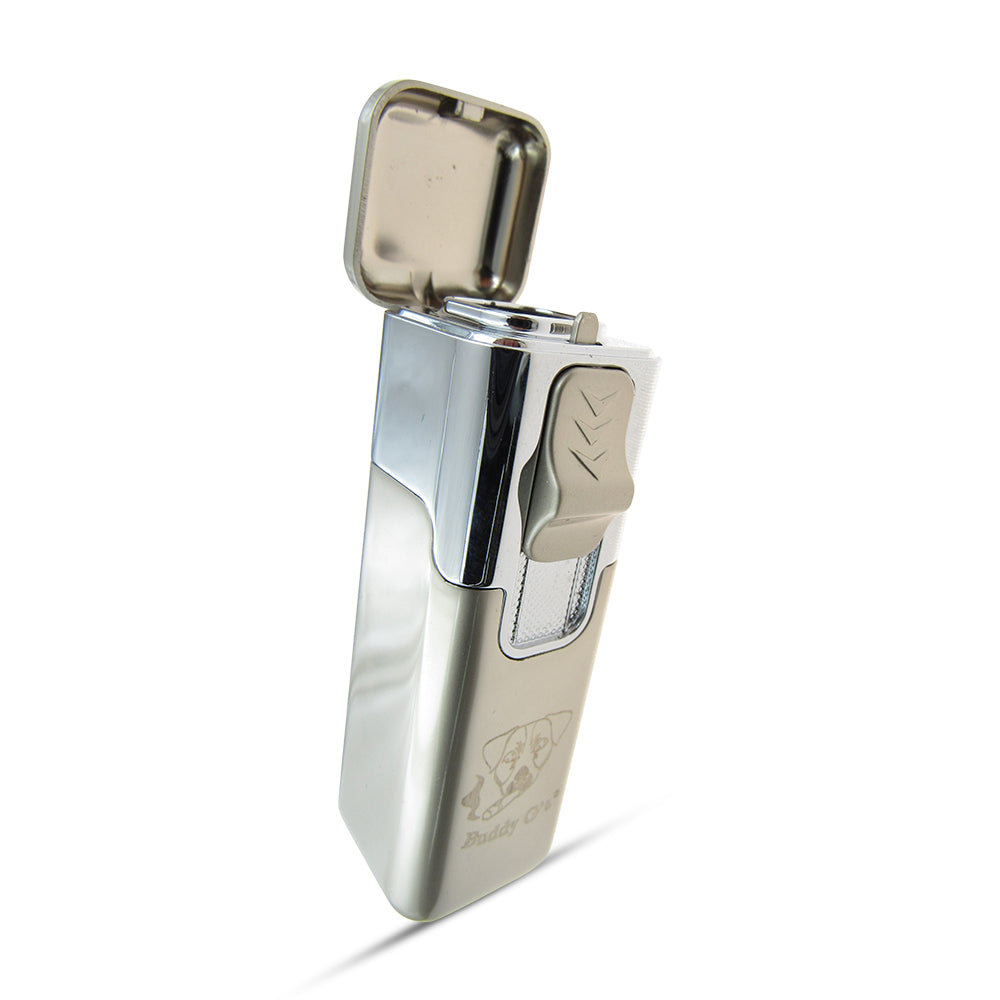 Shiny Metal Windproof 4 Burner Refillable Butane Jet Torch Lighter