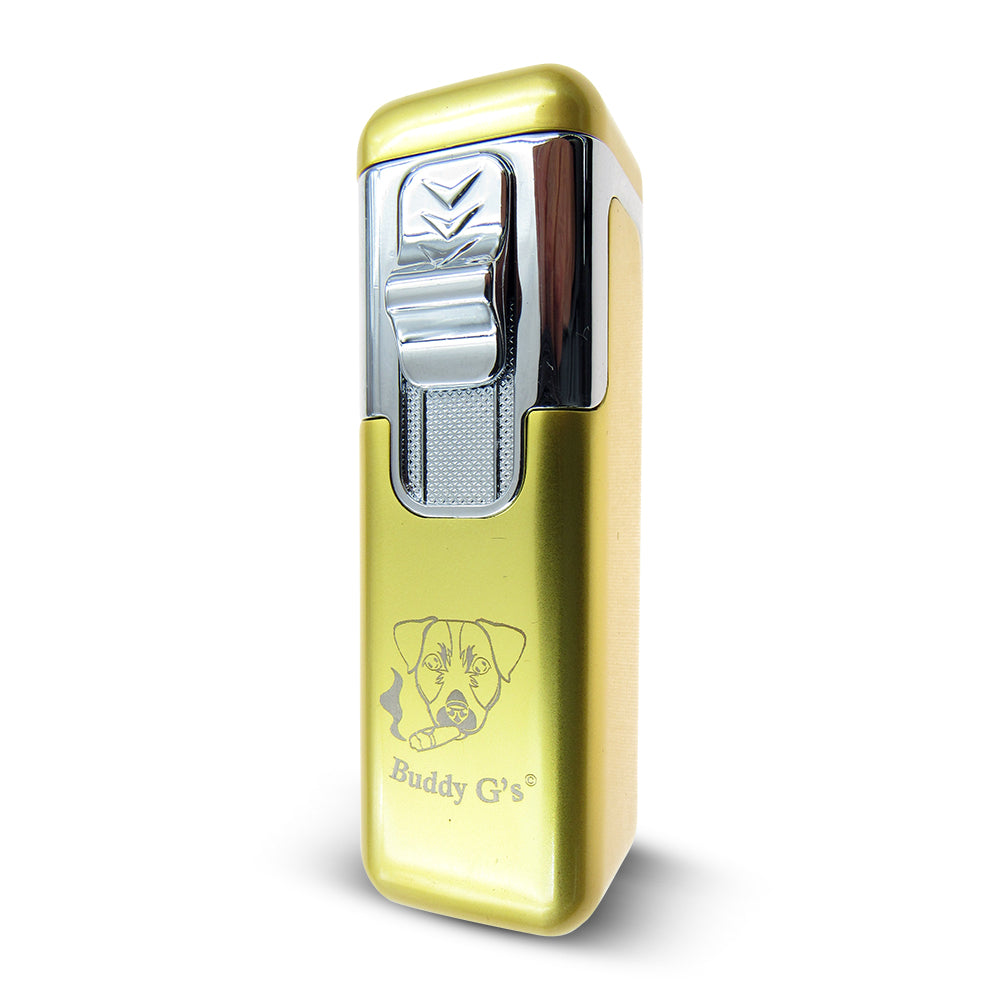 Shiny Metal Windproof 4 Burner Refillable Butane Jet Torch Lighter