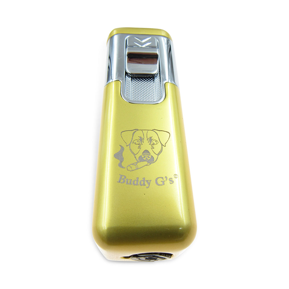 Shiny Metal Windproof 4 Burner Refillable Butane Jet Torch Lighter