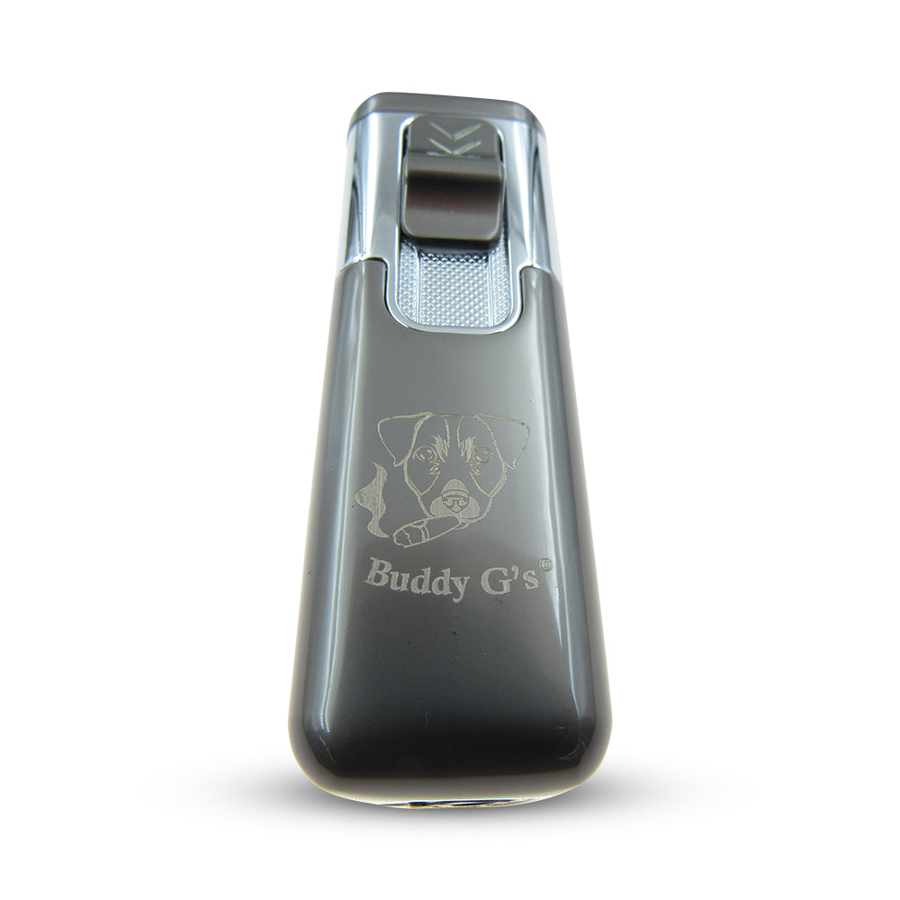 Shiny Metal Windproof 4 Burner Refillable Butane Jet Torch Lighter