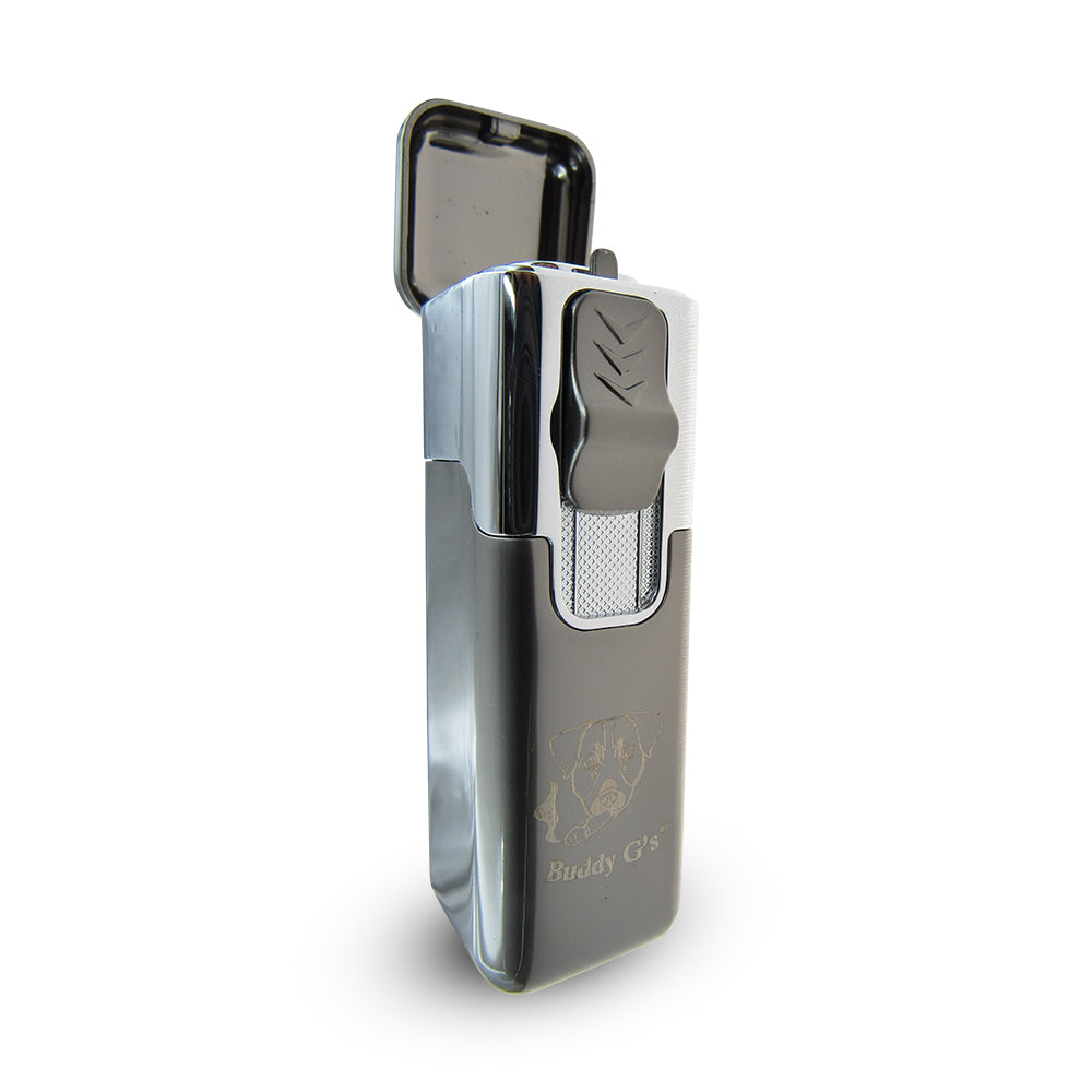 Shiny Metal Windproof 4 Burner Refillable Butane Jet Torch Lighter