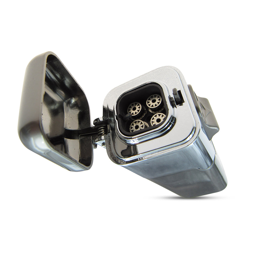 Shiny Metal Windproof 4 Burner Refillable Butane Jet Torch Lighter