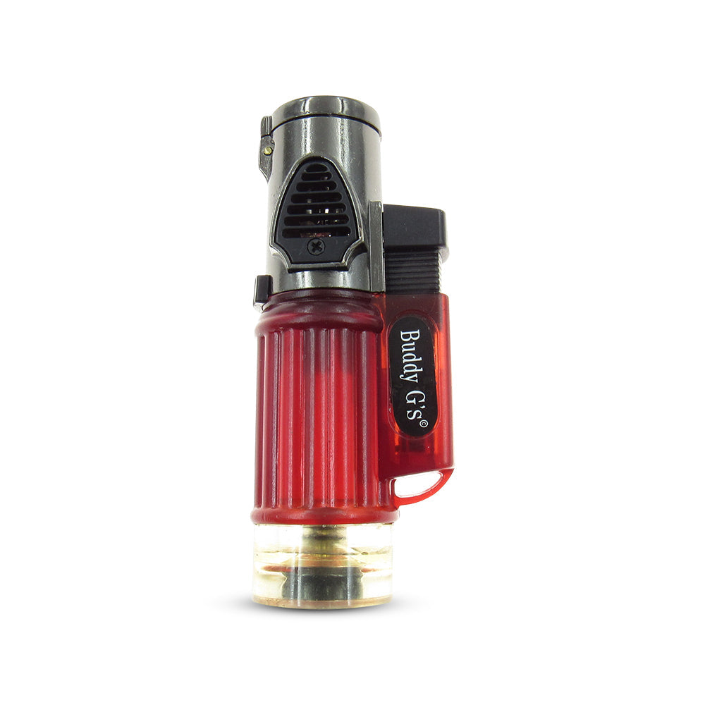 Windproof Triple Burner Refillable Butane Jet Torch - See Through Tank