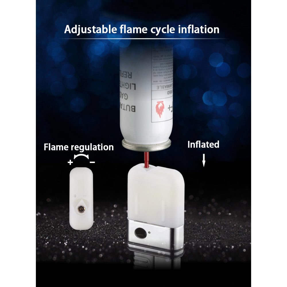 Double Burner Refillable Butane Windproof Double Jet Torch Lighter in a Textured Rubber Casing