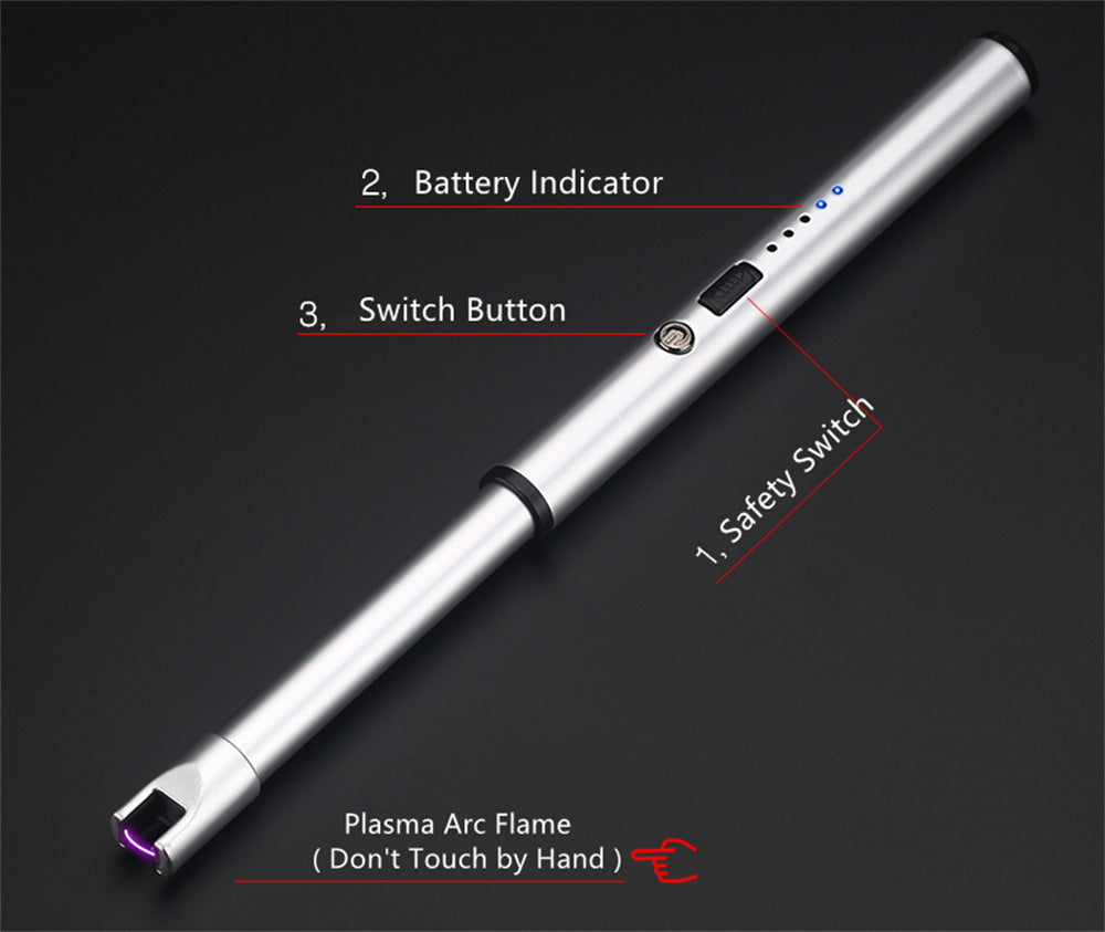 Candle Lighter| Multipurpose Rechargeable USB Electric Lighter | Rounded Handle and Straight Top