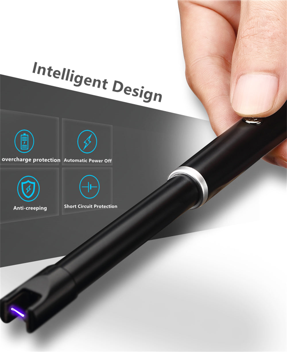 Candle Lighter| Multipurpose Rechargeable USB Electric Lighter | Rounded Handle and Straight Top