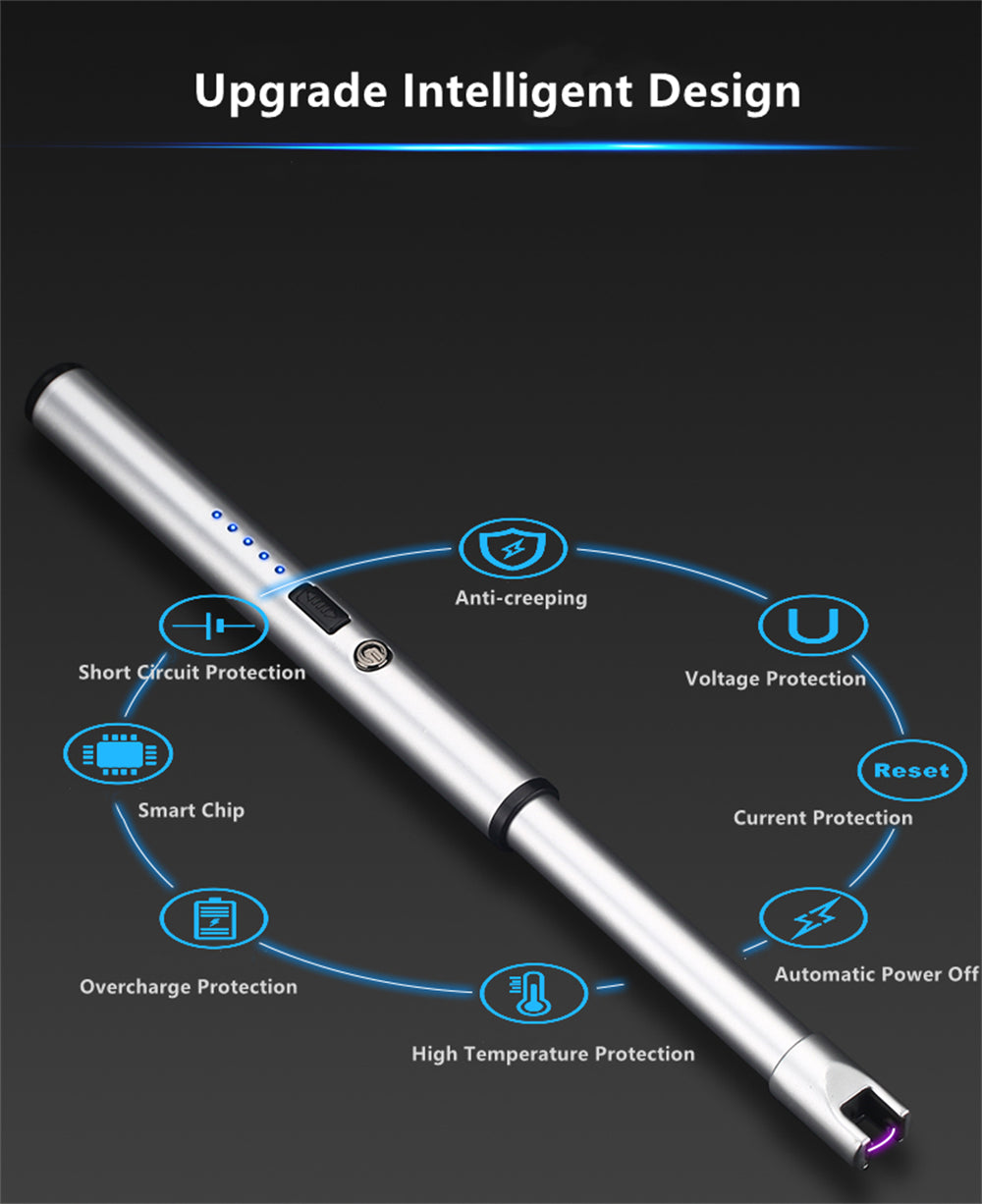 Candle Lighter| Multipurpose Rechargeable USB Electric Lighter | Rounded Handle and Straight Top