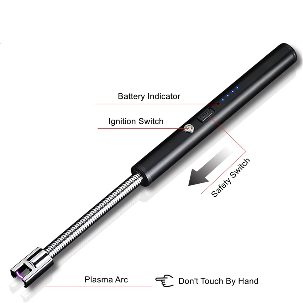 ARC BBQ Lighter | Multipurpose Rechargeable USB Electric Lighter with Rounded Handle - Black