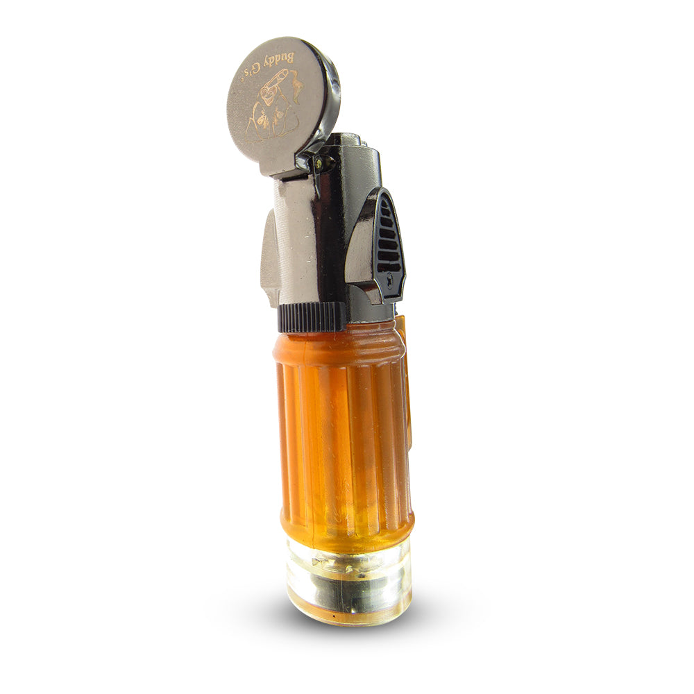 Windproof Triple Burner Refillable Butane Jet Torch - See Through Tank