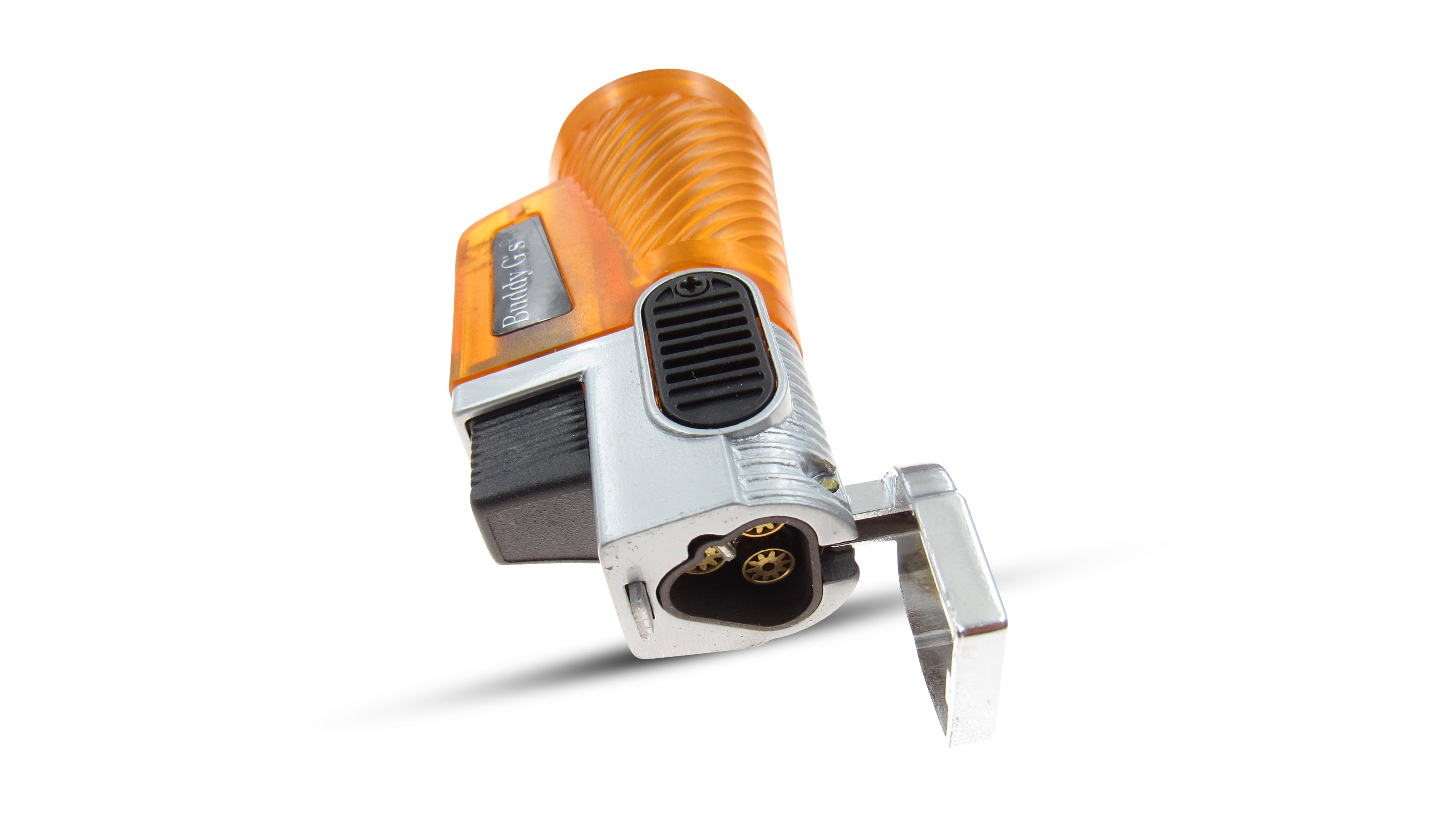 Windproof Triple Burner Refillable Butane Jet Torch - Ribbed See Through Reservoir