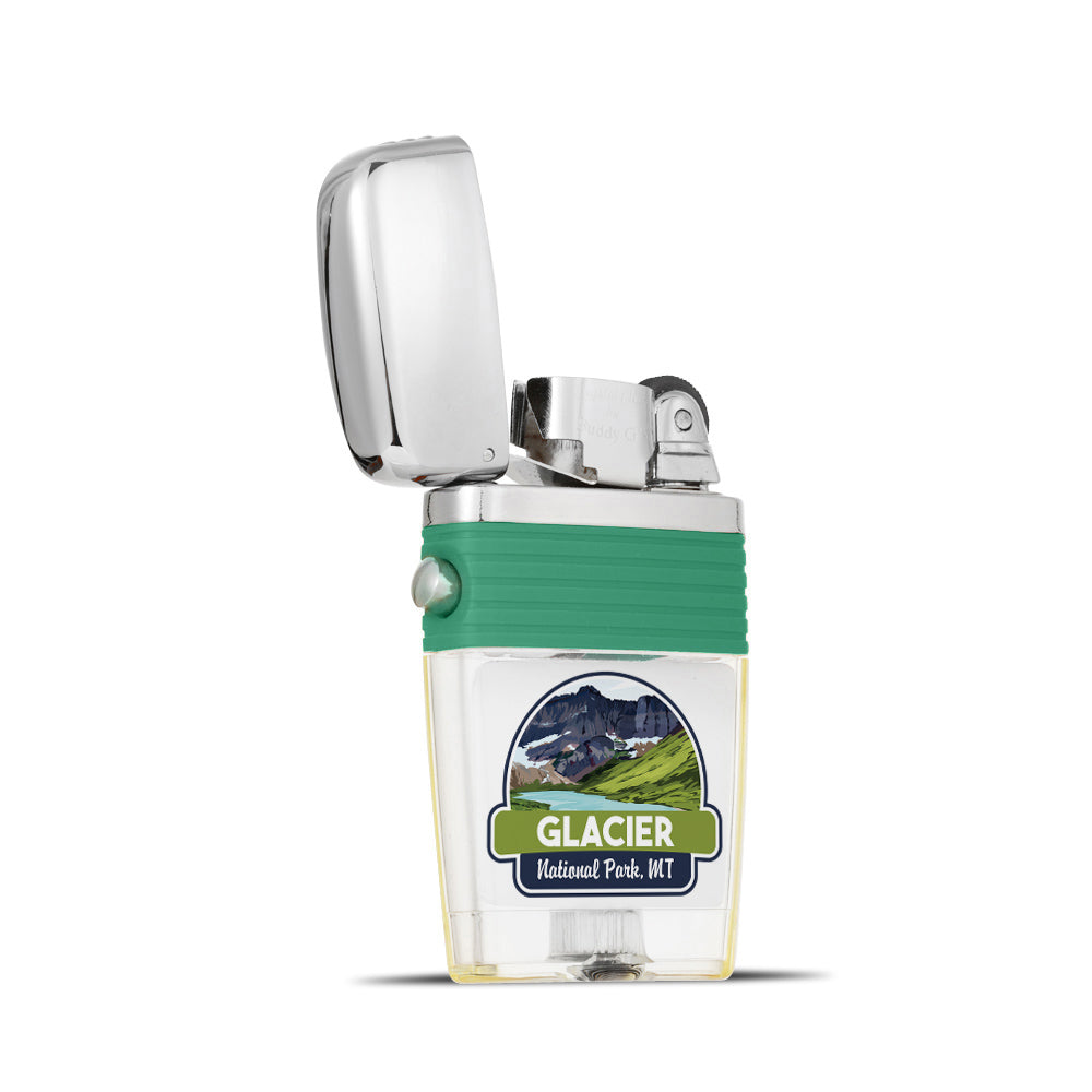 Glacier National Park Lighter - Soft Flame Lighter - Crystal Clear Vintage Lighter