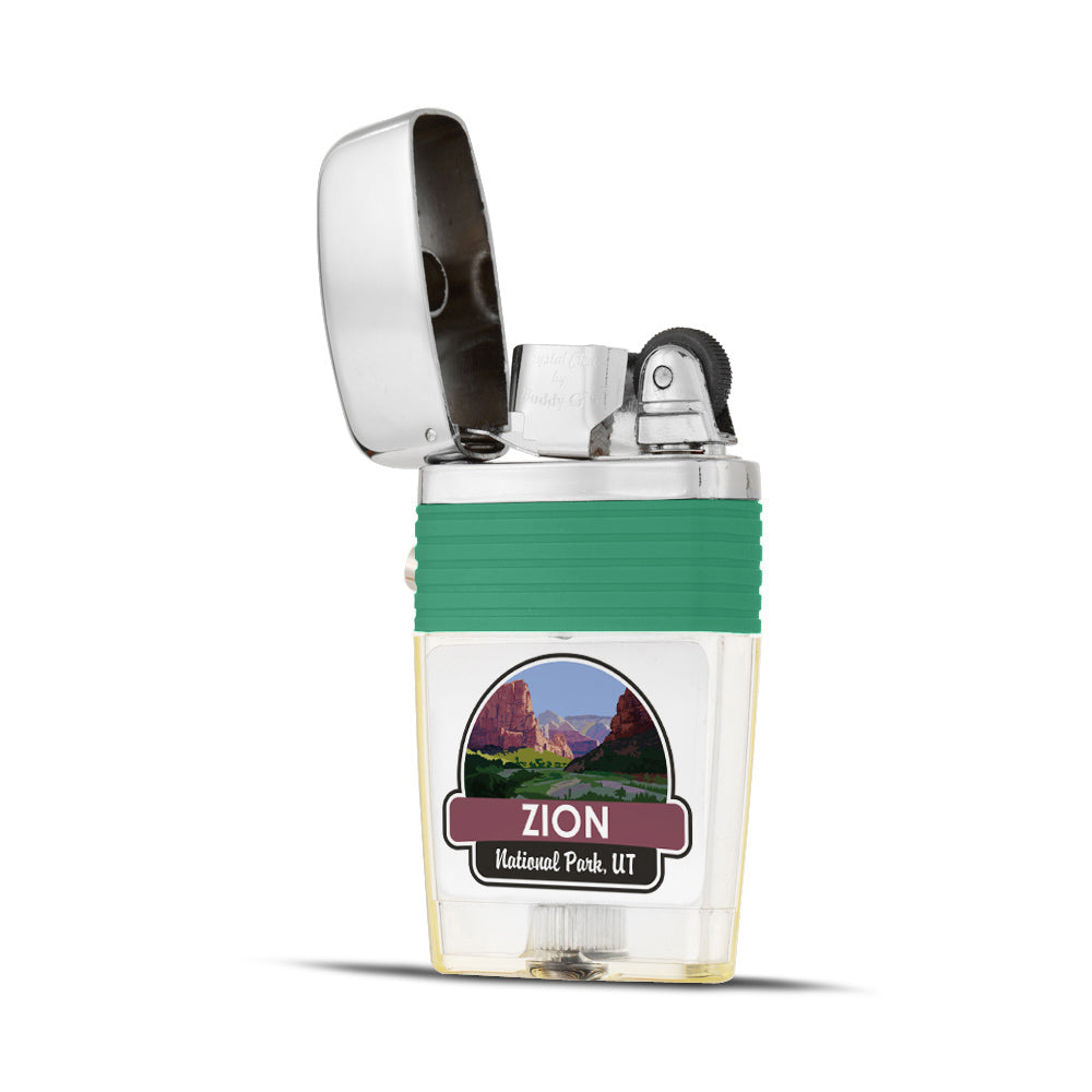 Zion National Park Flint Wheel Lighter - Soft Flame Lighter - Crystal Clear Vintage Lighter