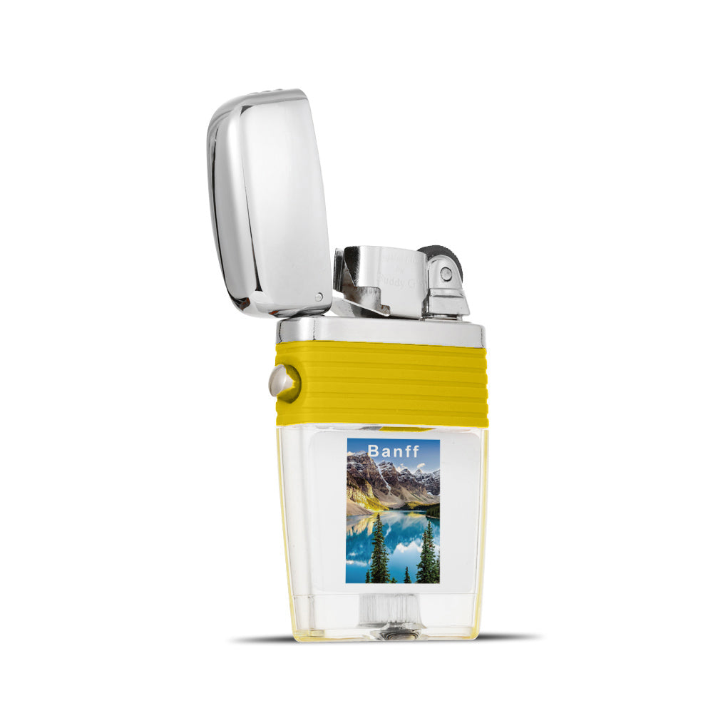Banff National Park Flint Wheel Lighter - Soft Flame Lighter - Crystal Clear Vintage Lighter