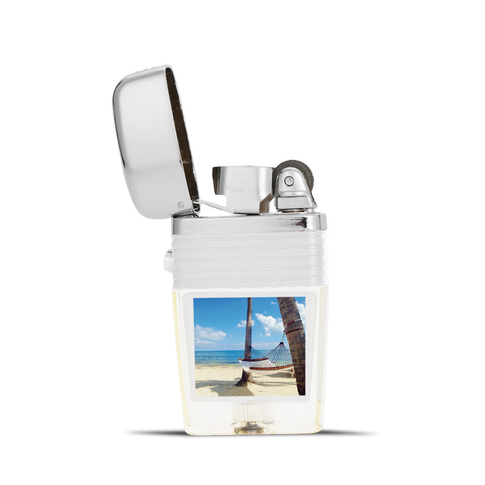 Hammock on a Beach Lighter - Soft Flame Lighter - Crystal Clear Vintage Lighter